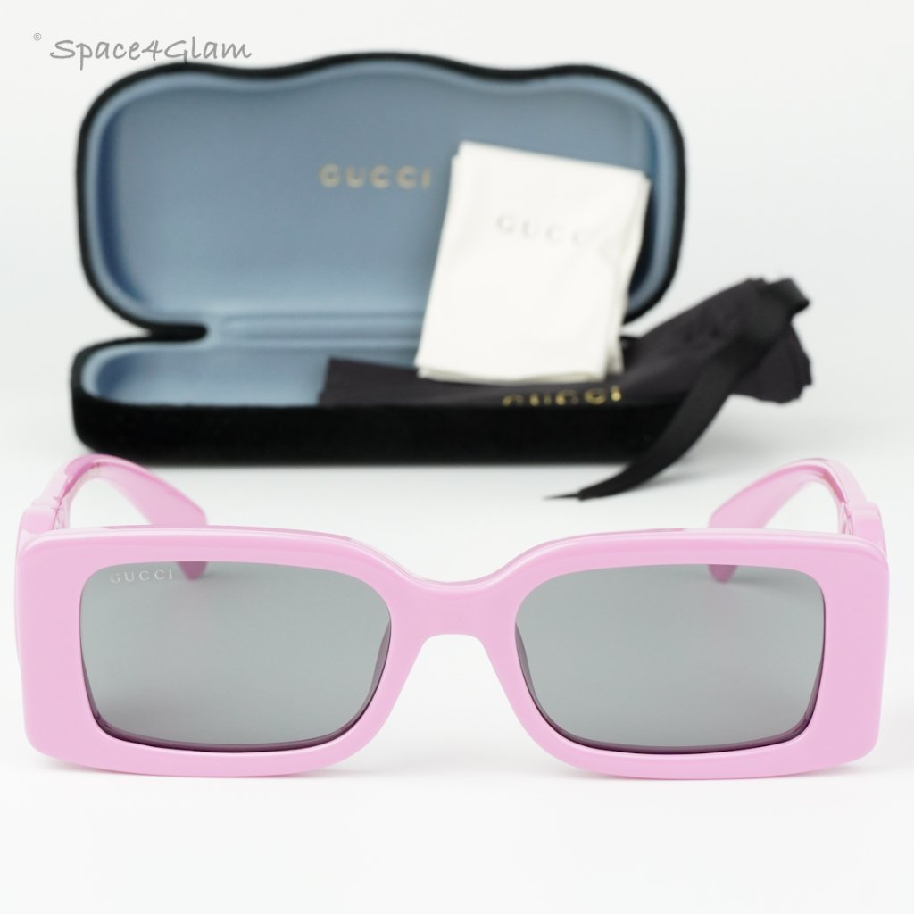Gucci Men Authentic Sunglasses Pink Grey Rectangle Gg1325s 006 Brand New